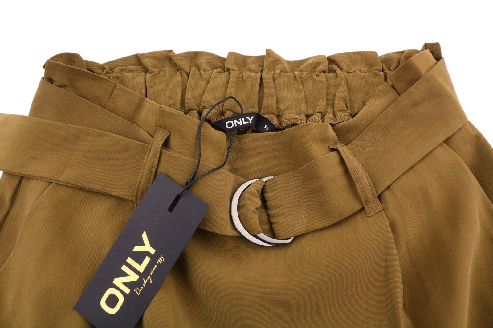 ONLY Miranda Women Skirt EU36 S Brown Pleated Belted Mini