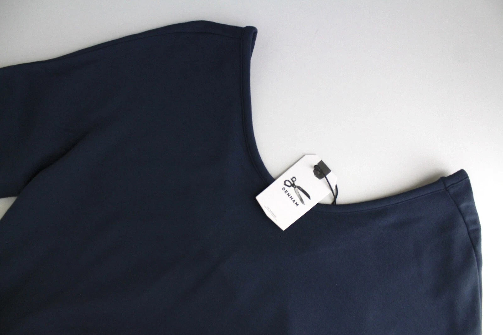 DENHAM Compass Women Dress S Blue Short Sleeved Pull On Round Neck Short