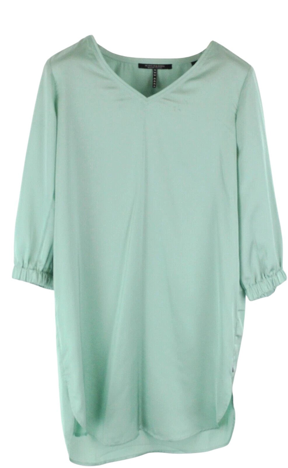 MAISON SCOTCH Women Dress M Mint Green V-neck Lightweight Short 3/4 Sleeve