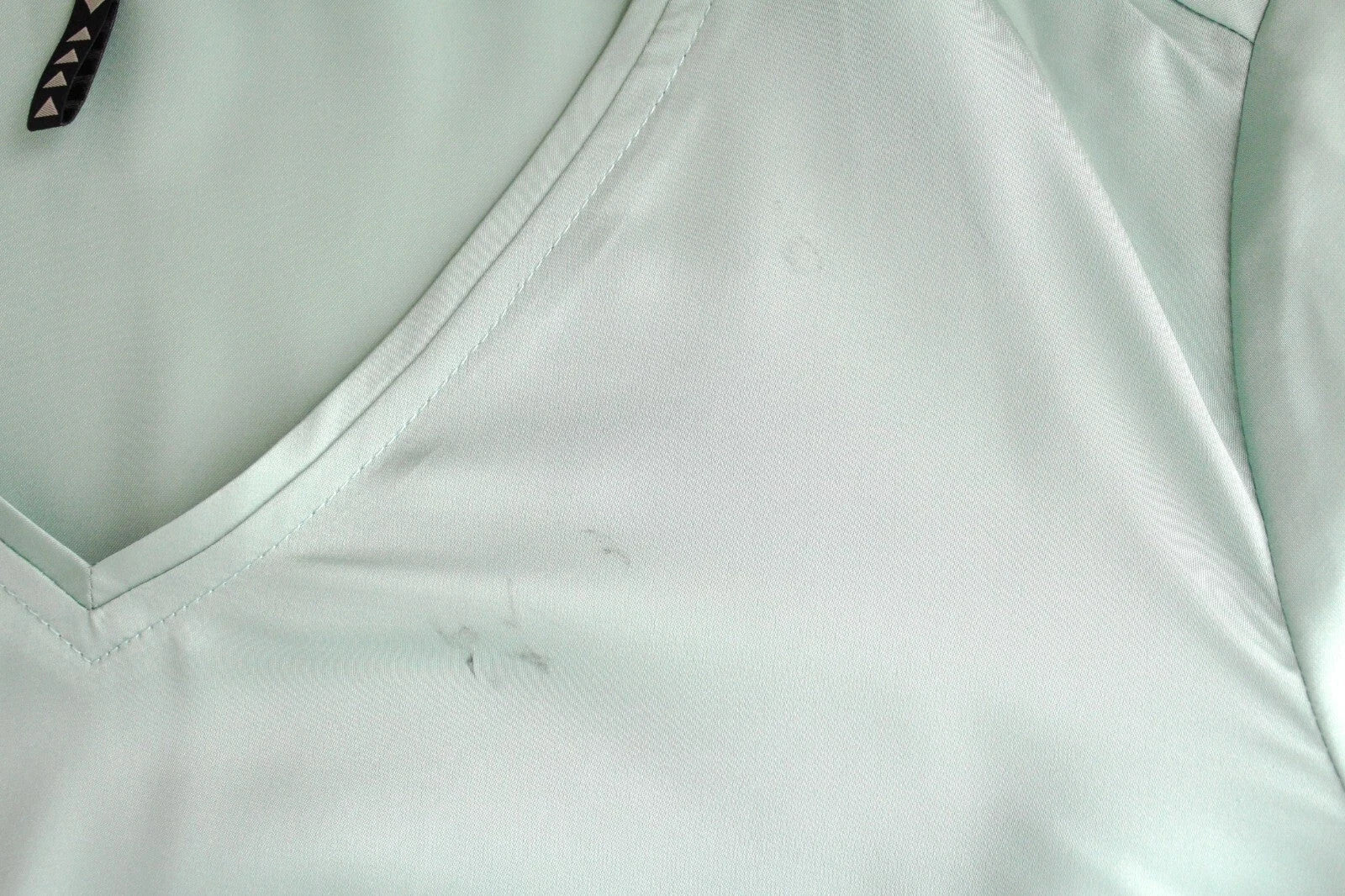 MAISON SCOTCH Women Dress M Mint Green V-neck Lightweight Short 3/4 Sleeve