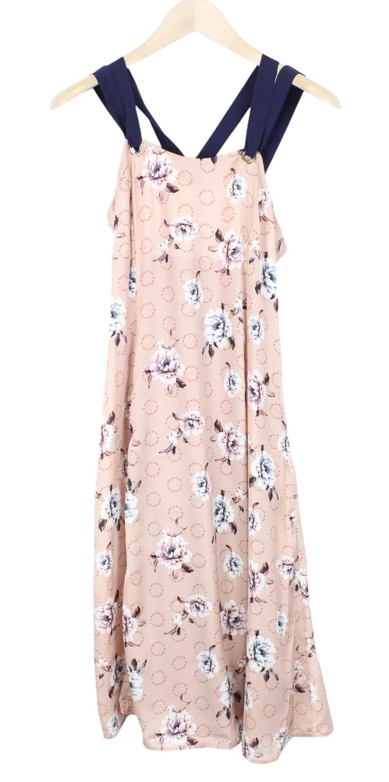 MINT & BERRY Women Dress UK8 Dusty Pink Patterned Straps Sleeveless Mid-Length