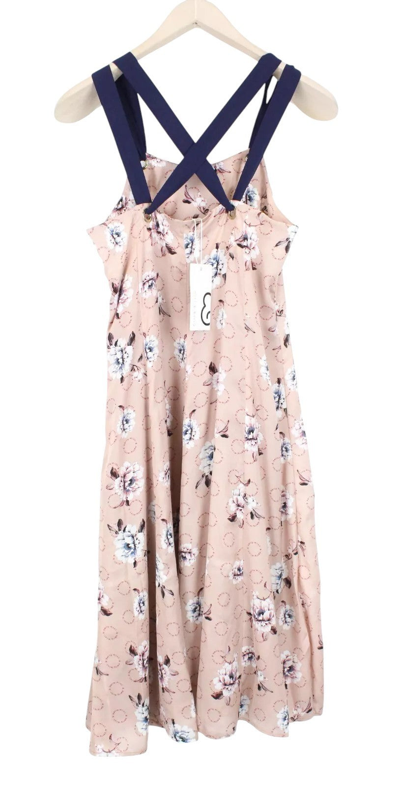 MINT & BERRY Women Dress UK8 Dusty Pink Patterned Straps Sleeveless Mid-Length