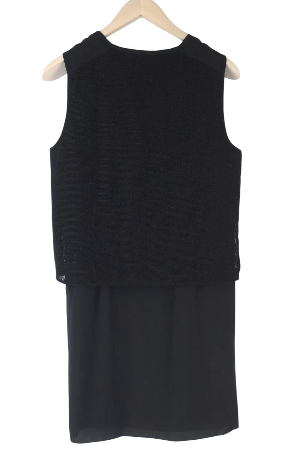 MAISON SCOTCH Women Dress M Black Layered 2in1 Sleeveless Round Neck Pull On