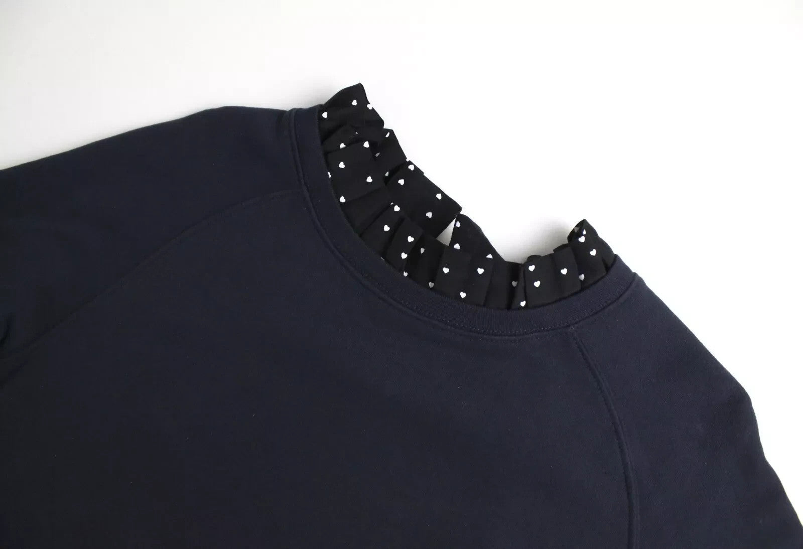 SCOTCH & SODA Ams Blauw Women Dress M Navy Cotton Blend Frilled Collar Jersey
