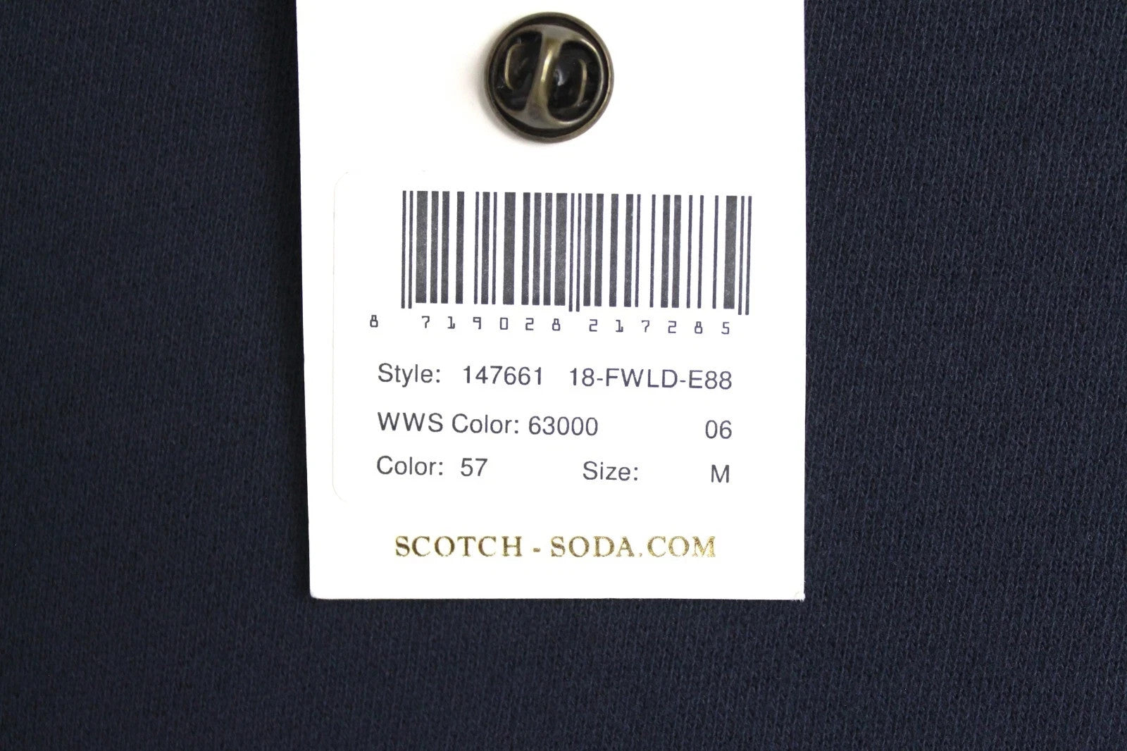SCOTCH & SODA Ams Blauw Women Dress M Navy Cotton Blend Frilled Collar Jersey