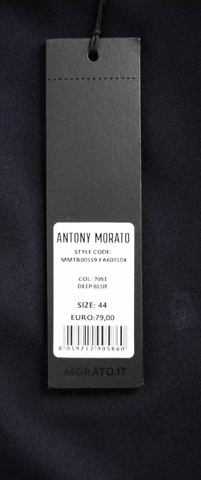 ANTONY MORATO Bonnie Men Trousers UK30 Navy Slim Fit Pleated Formal Wool Blend