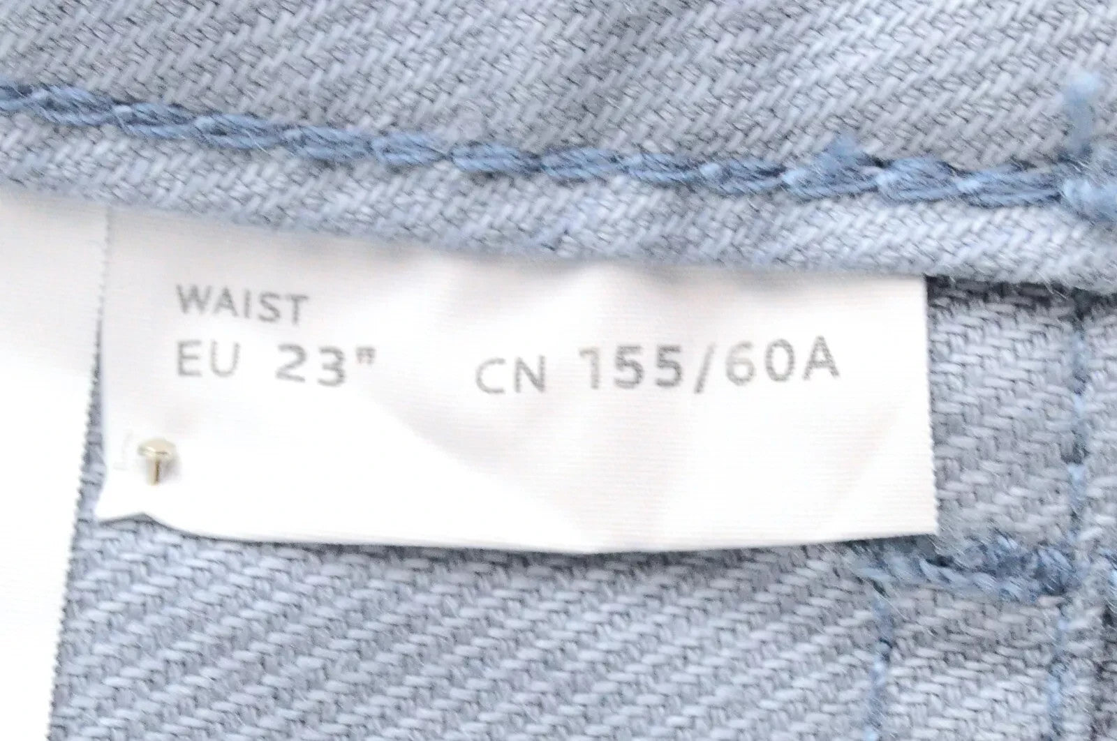 DENHAM Bonnie Women Trousers W23/L28 Wide Linen Cotton Blue Painted Patched