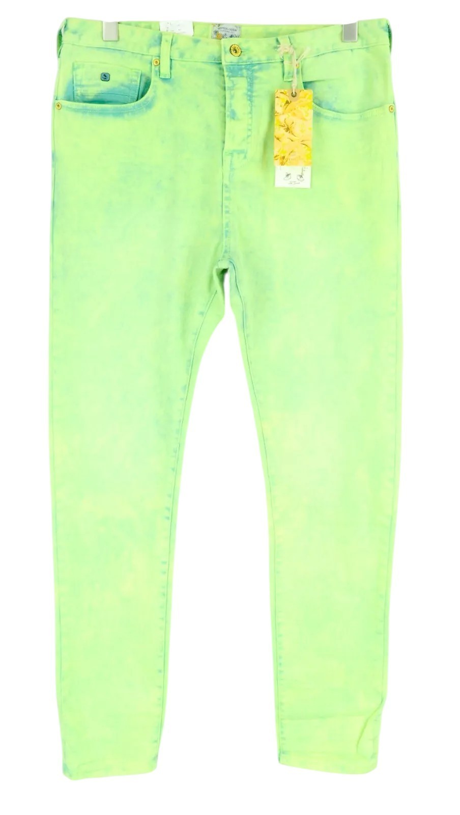 SCOTCH & SODA Steele Men Jeans W33/L34 Super Slim Casual Green Dyed Button-Fly