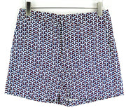 SUITSUPPLY Women Shorts 40 Blue Red White Patterned Casual Zipped Summer
