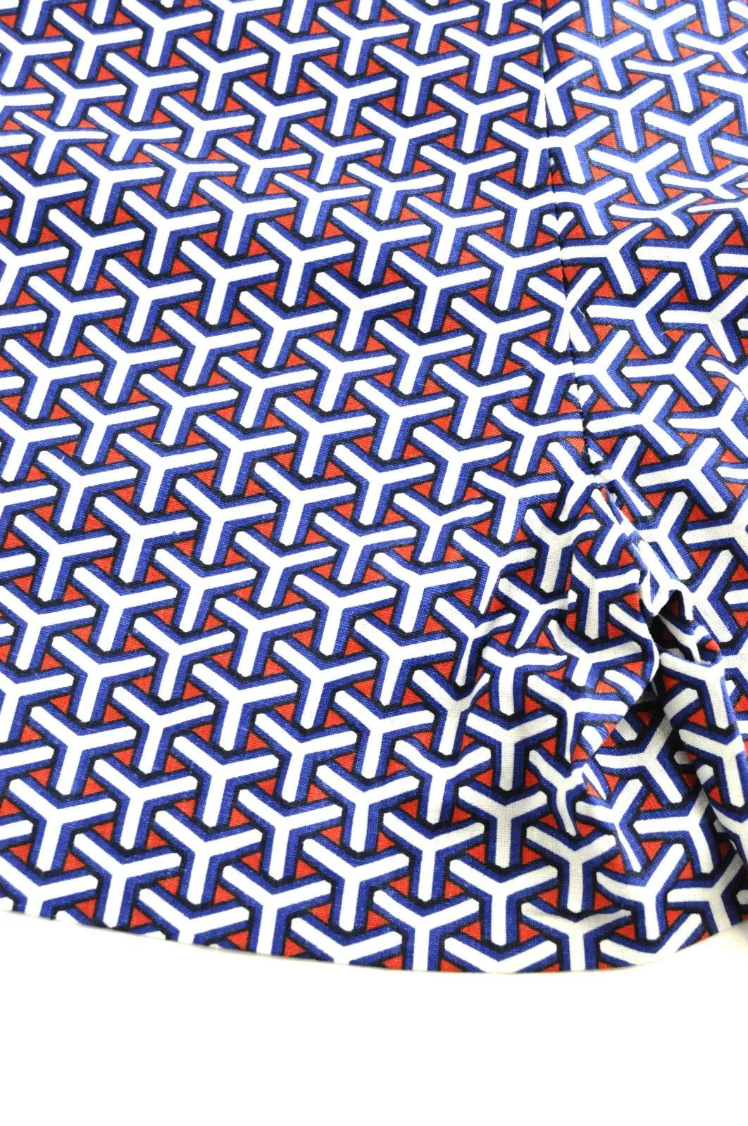 SUITSUPPLY Women Shorts 40 Blue Red White Patterned Casual Zipped Summer