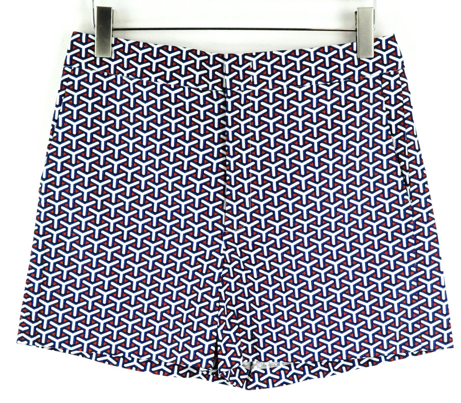 SUITSUPPLY Women Shorts 40 Blue Red White Patterned Casual Summer