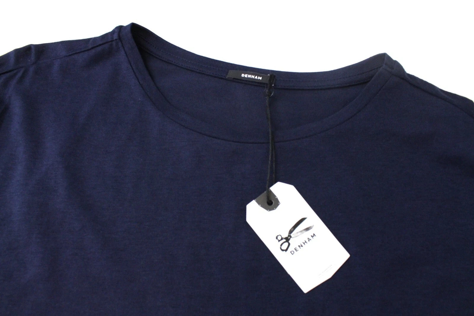 DENHAM Sierra Women T-Shirt XS Navy Cotton Blend Long Sleeved Pull On Casual