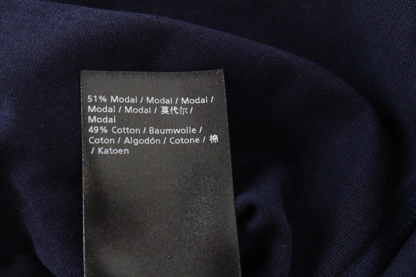 DENHAM Sierra Women T-Shirt XS Navy Cotton Blend Long Sleeved Pull On Casual