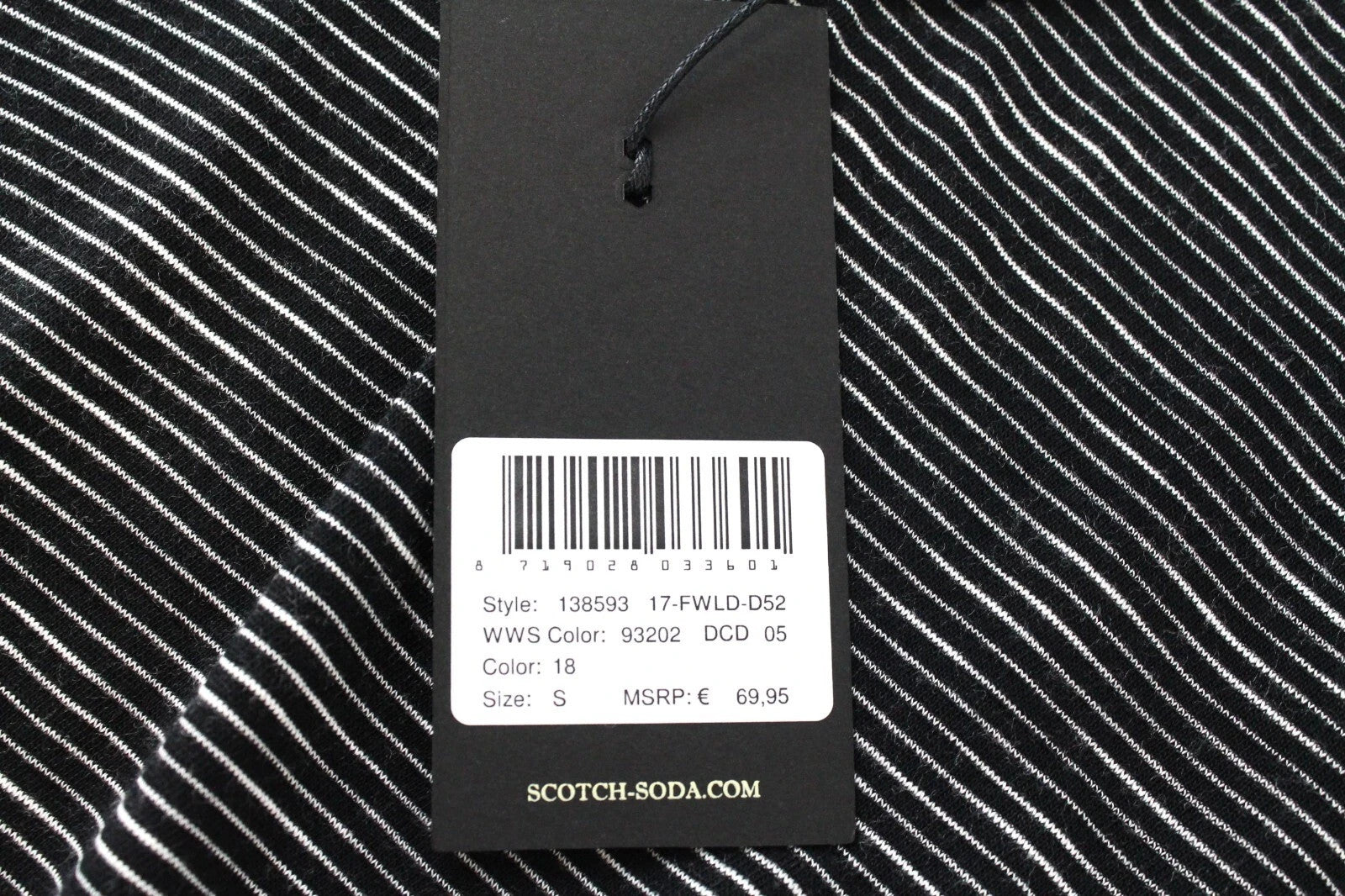 SCOTCH & SODA Ams Blauw Women T-Shirt S Striped Black Cotton Blend Sleeveless