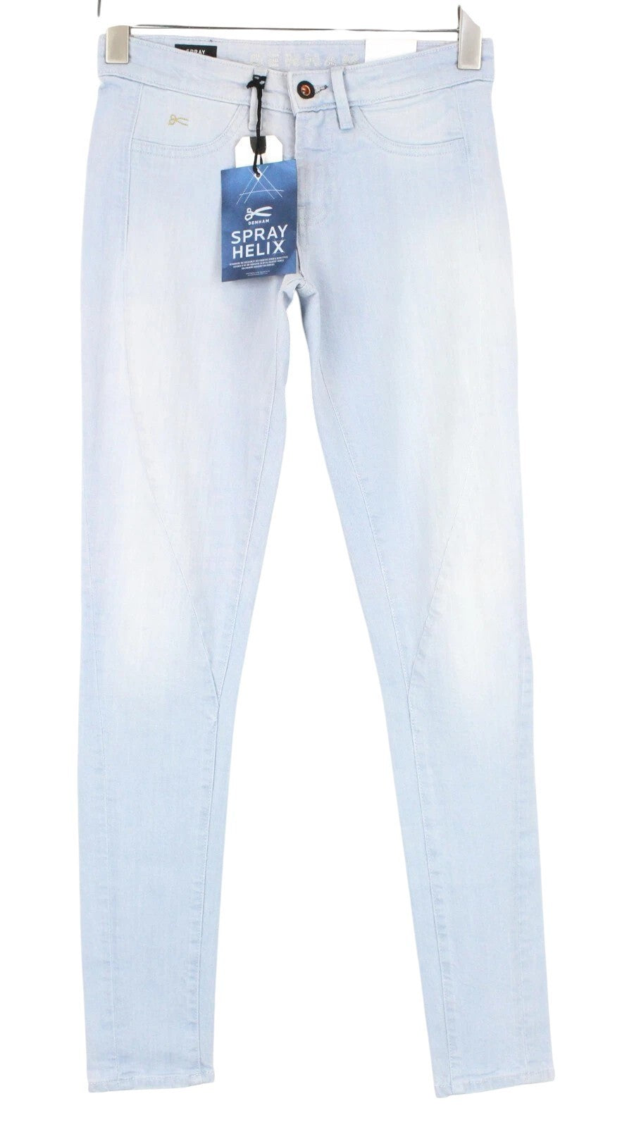 DENHAM Spray Helix Women Jeans W25/L32 Super Tight Cotton Stretch Washed Blue