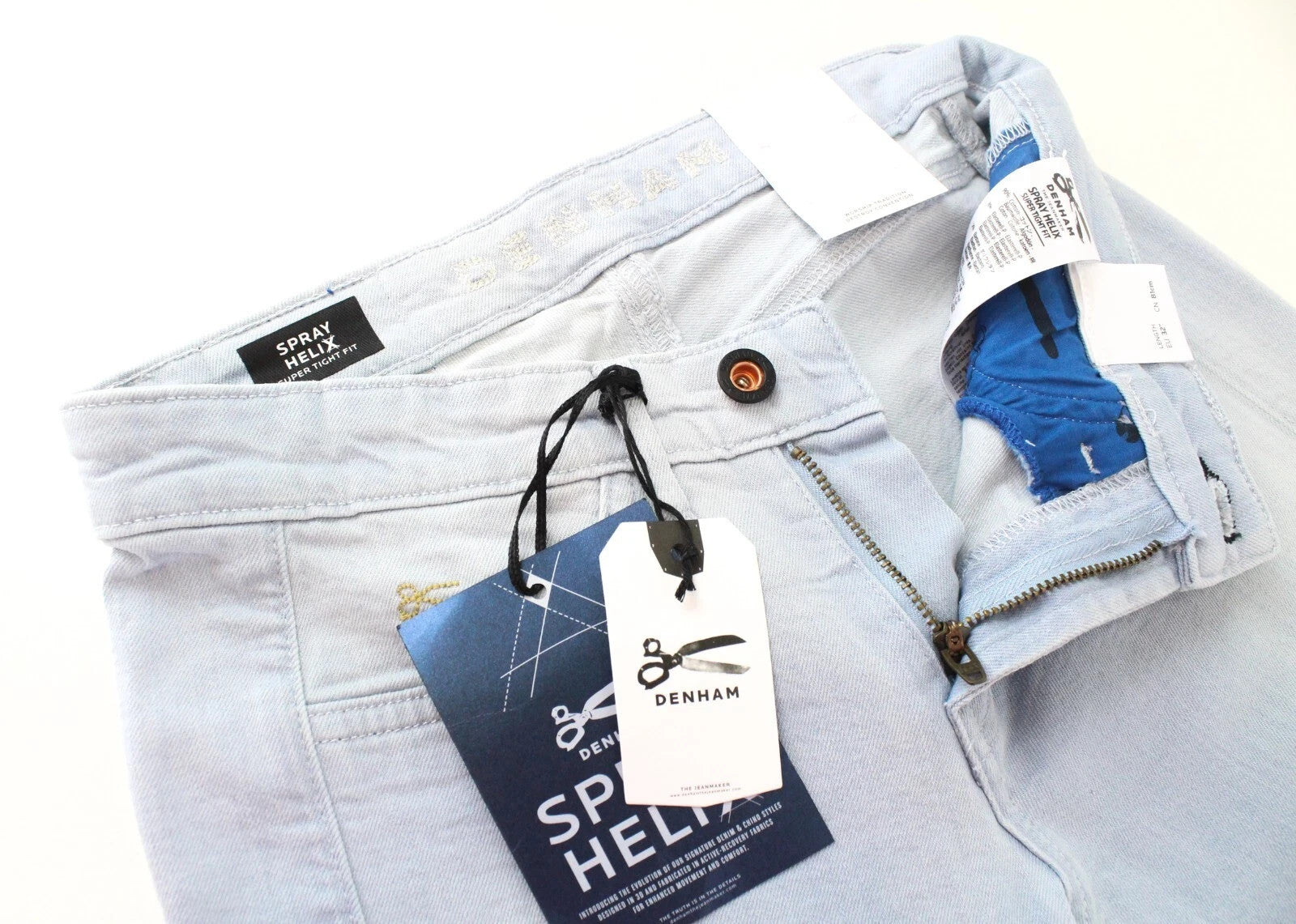 DENHAM Spray Helix Women Jeans W25/L32 Super Tight Cotton Stretch Washed Blue