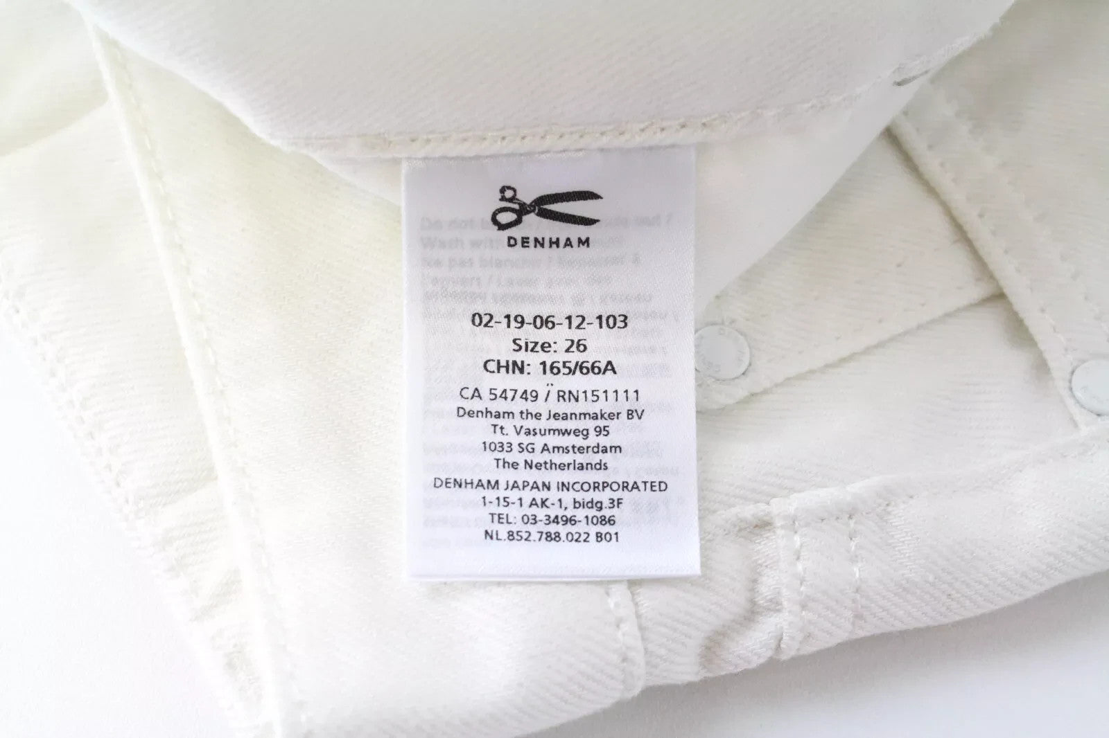 DENHAM Melrose Women Shorts W26 Off-White Pure Cotton Button-Fly Denim