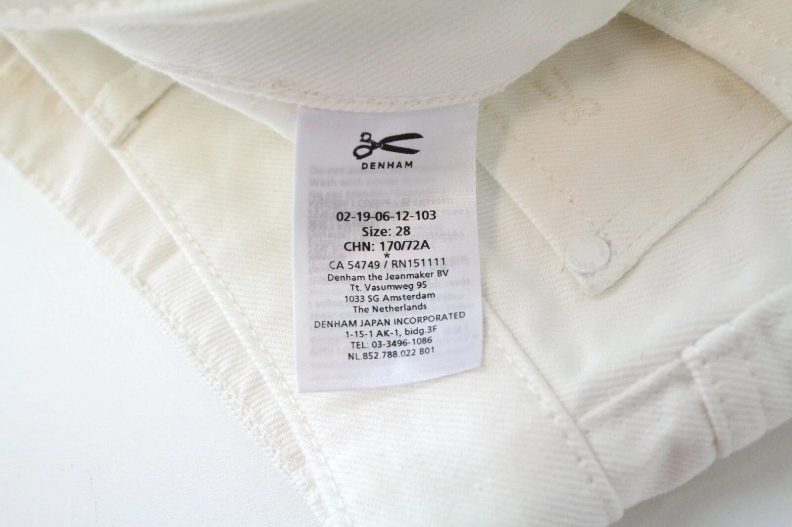 DENHAM Melrose Women Shorts W28 Off-White Pure Cotton Summer Casual Denim