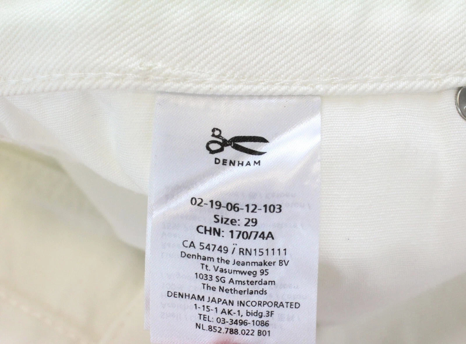 DENHAM Melrose Women Shorts W29 Off-White Pure Cotton Button-Fly Summer Denim