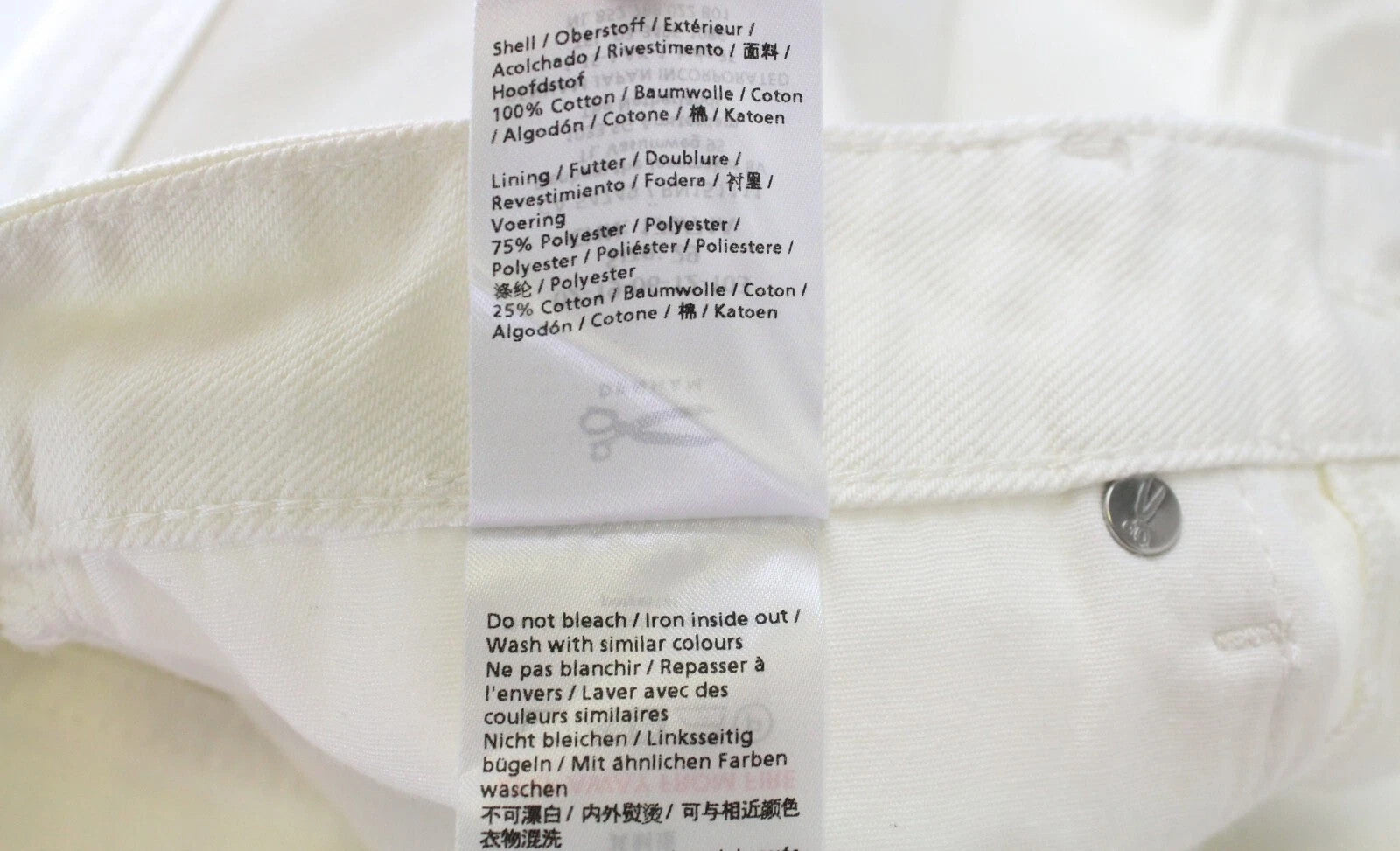 DENHAM Melrose Women Shorts W29 Off-White Pure Cotton Button-Fly Summer Denim