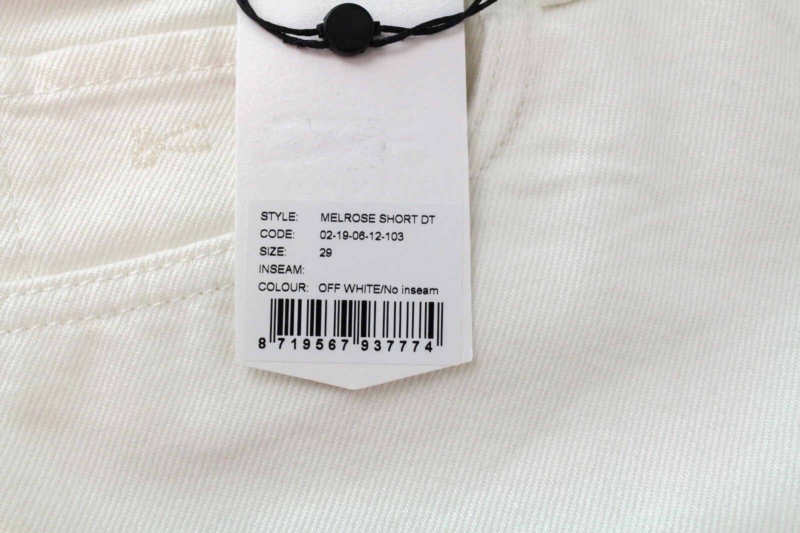 DENHAM Melrose Women Shorts W29 Off-White Pure Cotton Button-Fly Summer Denim