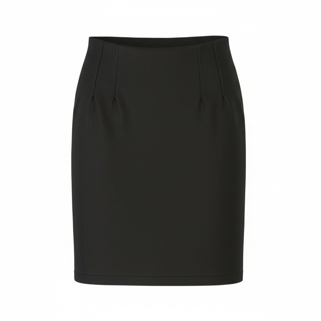 VILA Ines Commit Hw Short Coated Women Skirt XS Black Zip Fly Pencil