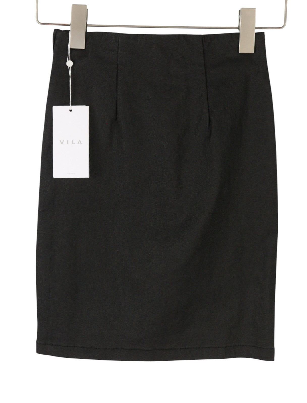 VILA Ines Commit Hw Short Coated Women Skirt XS Black Zip Fly Pencil