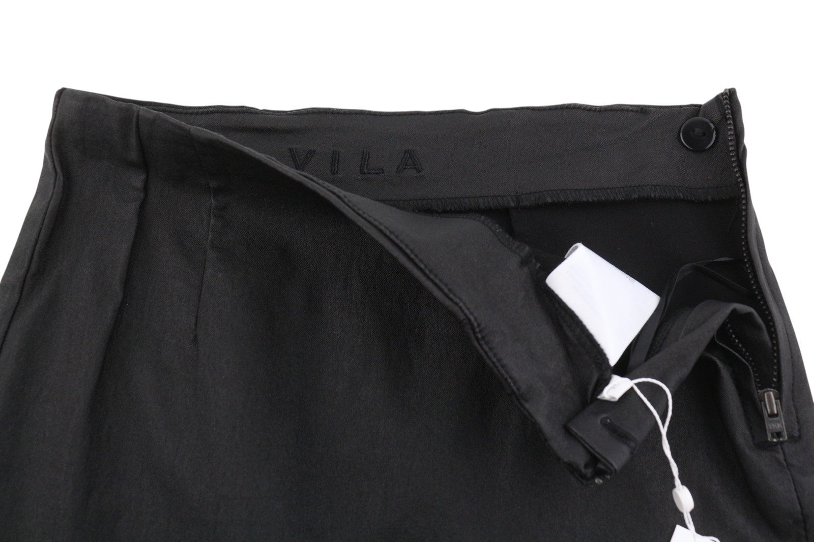 VILA Ines Commit Hw Short Coated Women Skirt XS Black Zip Fly Pencil