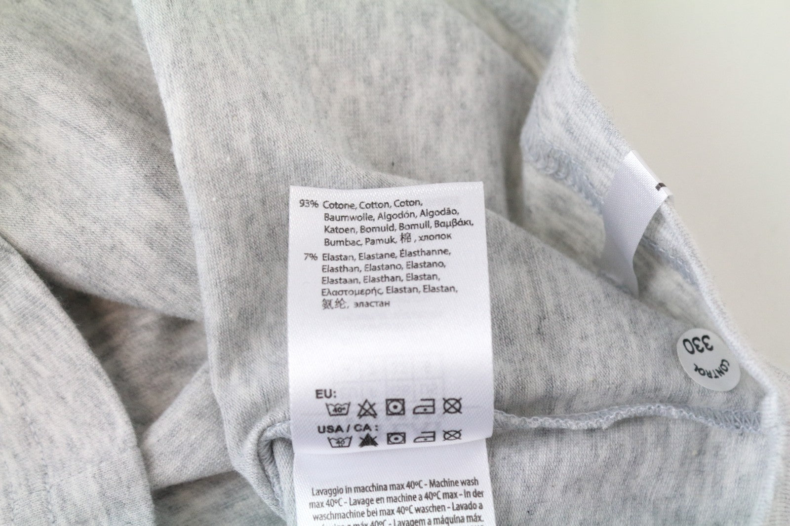 REPLAY Underwear Men T-Shirt S Plain Grey Crew Cotton Blend Stretchy Casual