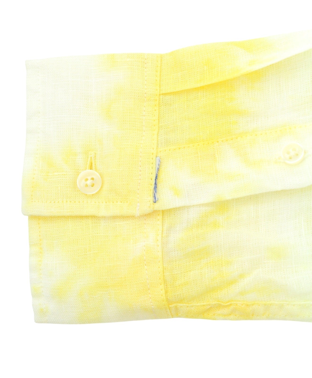 SCOTCH & SODA Men Shirt M Yellow Tie Dye Linen Button Up Casual