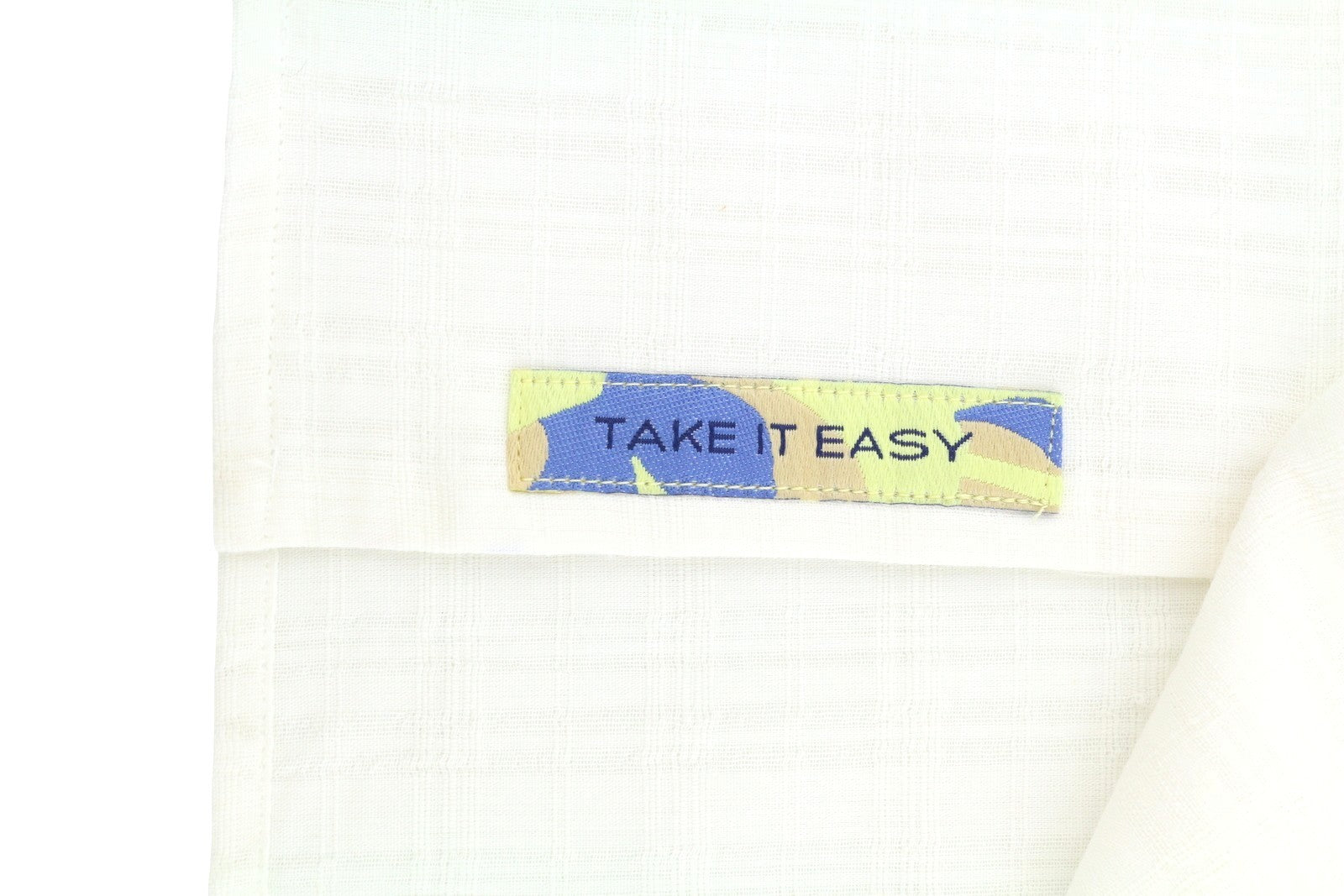 SCOTCH & SODA Men Shirt M White Plaid Texture Patch Pocket Slightly Sheer