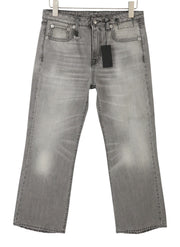 R13 Joan Cropped Flare Women Jeans 28 Ashen Black Whiskers Faded Zipper SS26