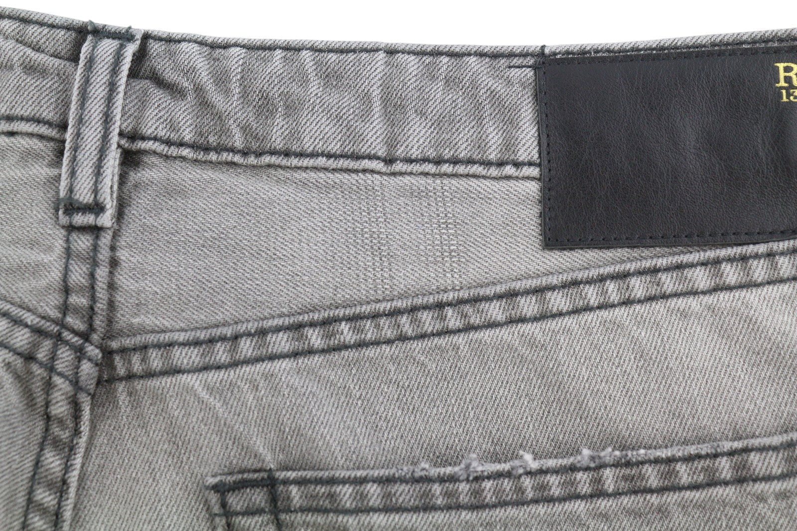 R13 Joan Cropped Flare Women Jeans 28 Ashen Black Whiskers Faded Zipper SS26