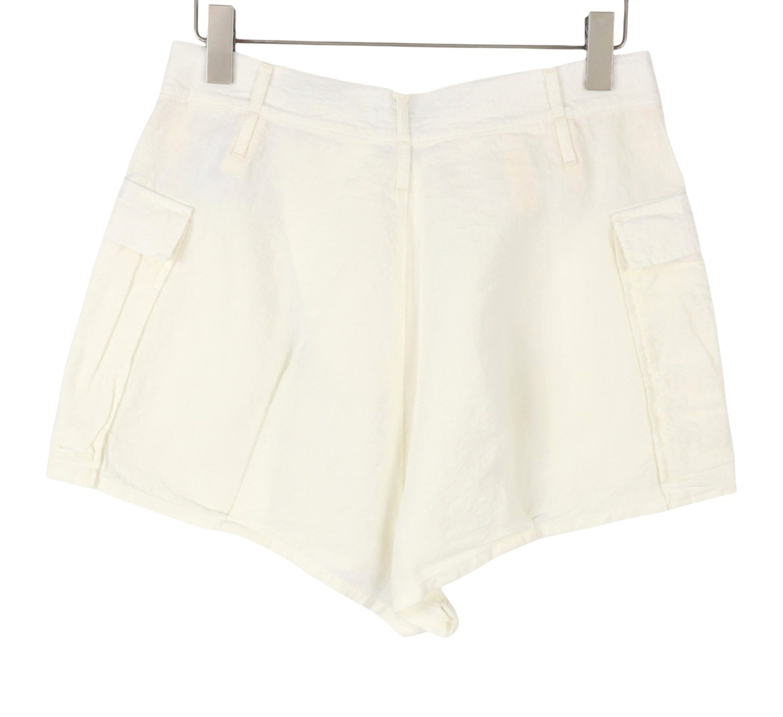 R13 Bubble Skort Women Shorts 28 White Linen Patch Pockets Button Fly SS26