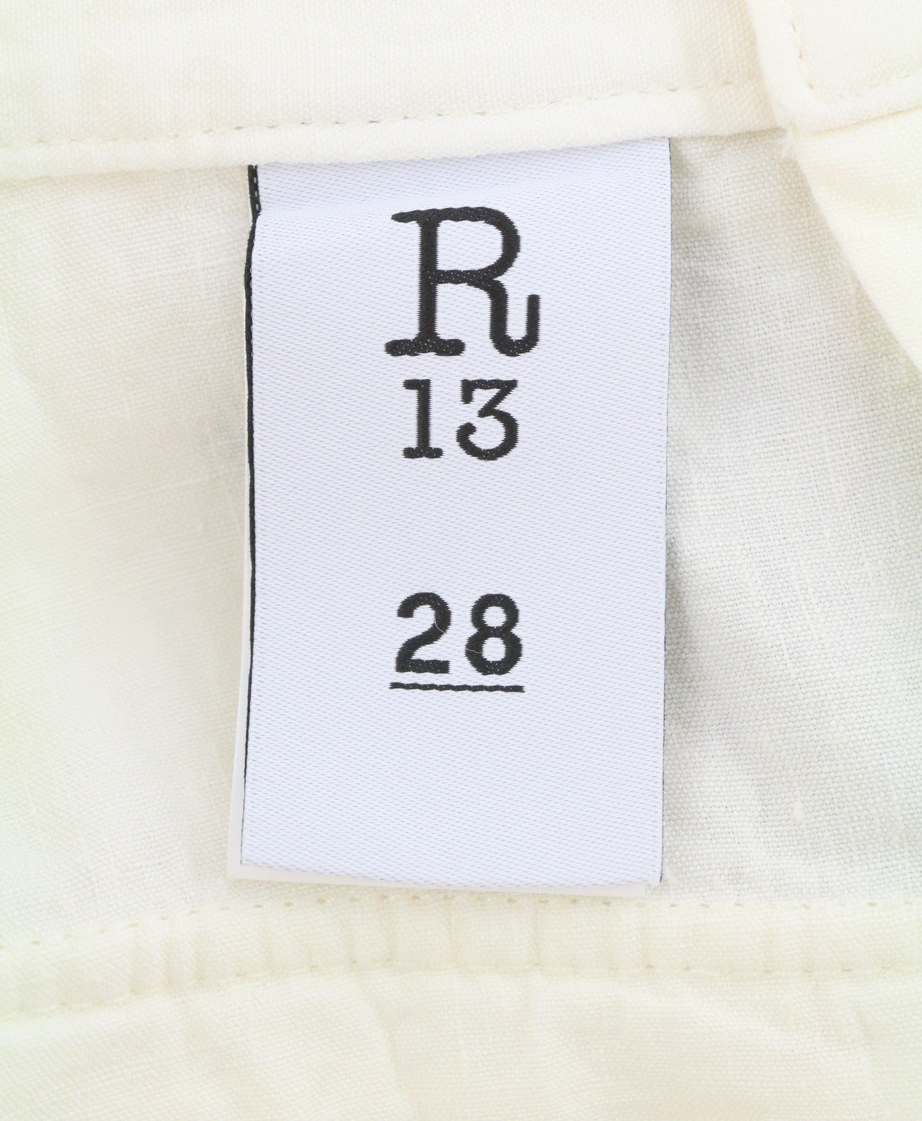 R13 Bubble Skort Women Shorts 28 White Linen Patch Pockets Button Fly SS26