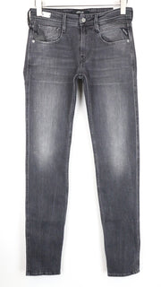 REPLAY Anbass Men Jeans W29/L34 Slim Fitted Grey Aged Look Wash Denim Casual