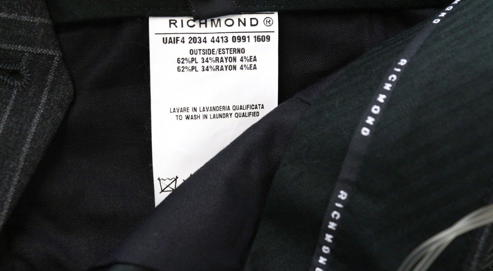 RICHMOND  Men Trousers 48 Striped Chino-Styled Straight Fit Formal Zip-Fly