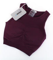 GYMSHARK Women Sport Bra XS Purple Stretch Knitted Sleeveless Gym Activewear