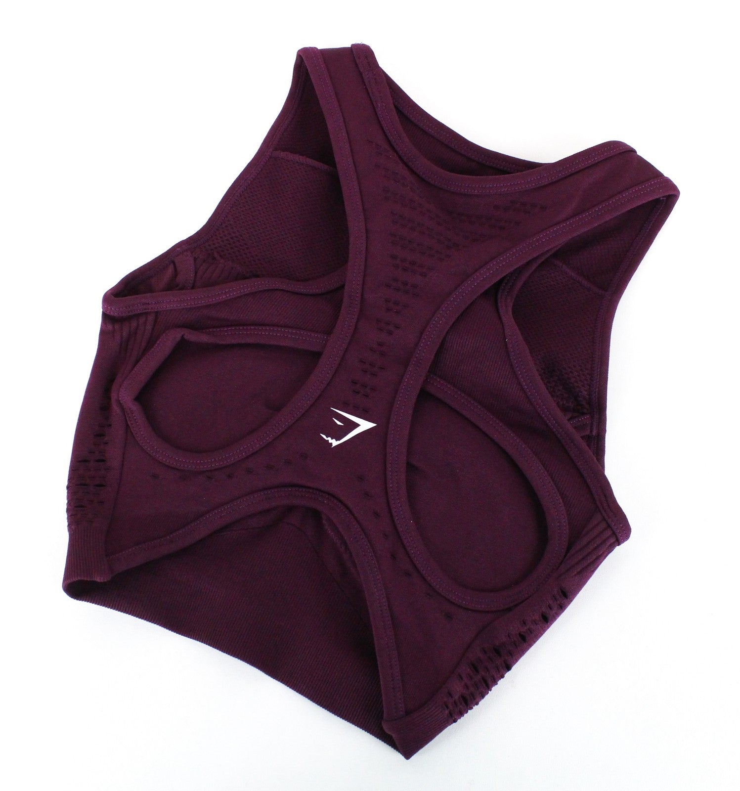 GYMSHARK Women Sport Bra XS Purple Stretch Knitted Sleeveless Gym Activewear
