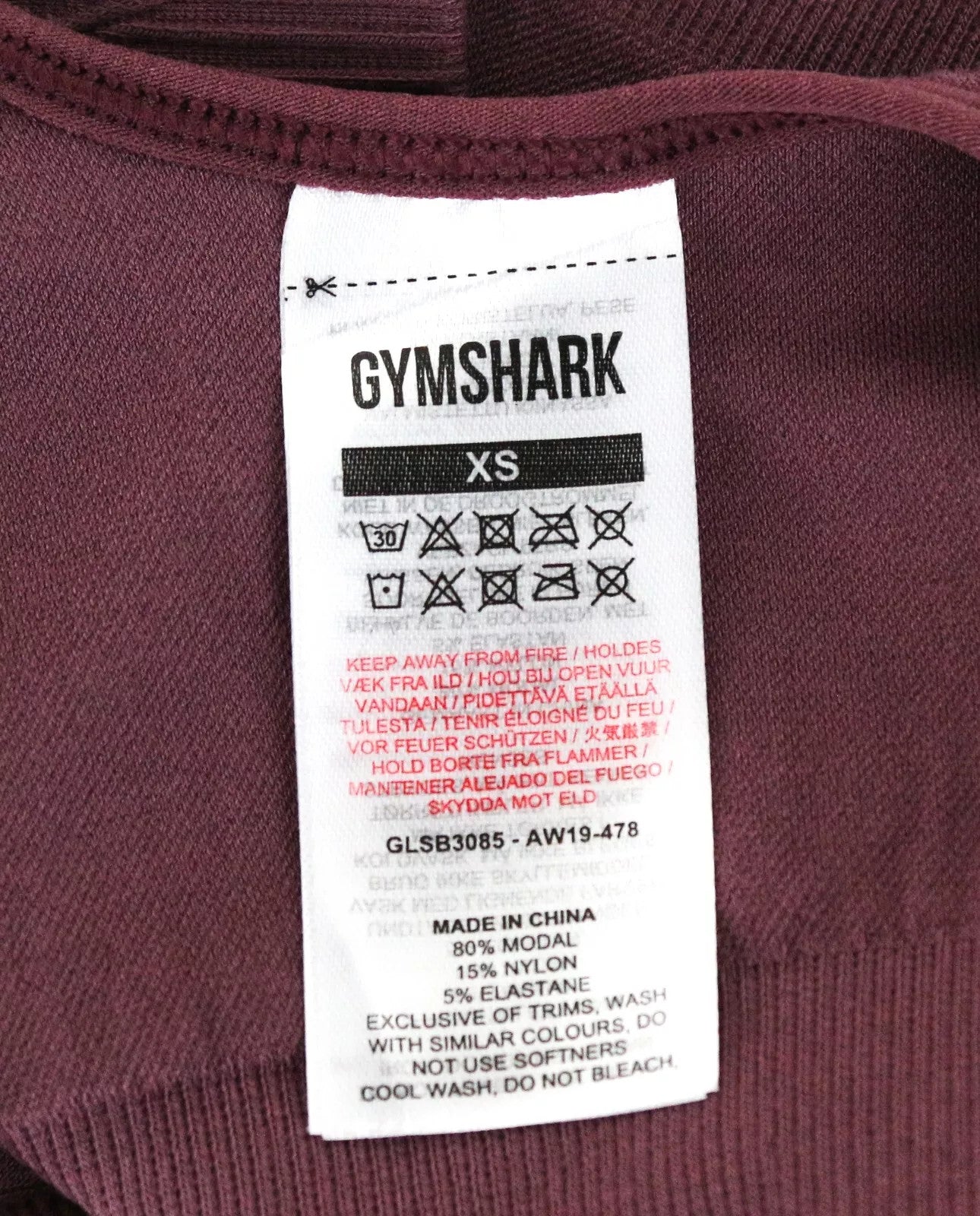 GYMSHARK Power Down Women Sport Bra XS Purple Stretch Activewear Gym Sleeveless
