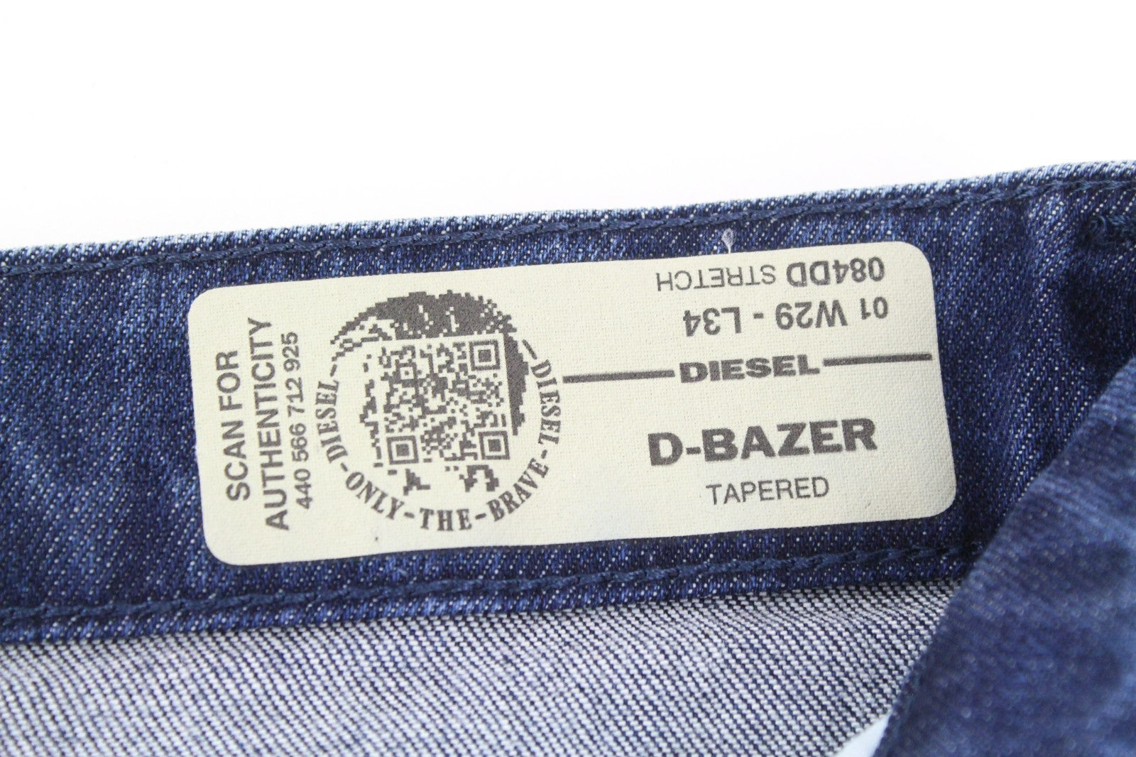 DIESEL D-Bazer 084DD Men Jeans W29/L34 Tapered Fit Washed Cotton Stretch Blue