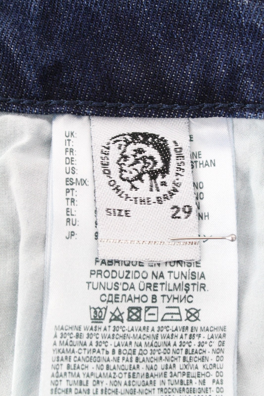DIESEL D-Bazer 084DD Men Jeans W29/L34 Taper Fit Washed Cotton Stretch Blue