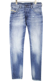 DIESEL D-Bazer 084DD Men Jeans W29/L34 Tapered Wash Cotton Stretch Blue