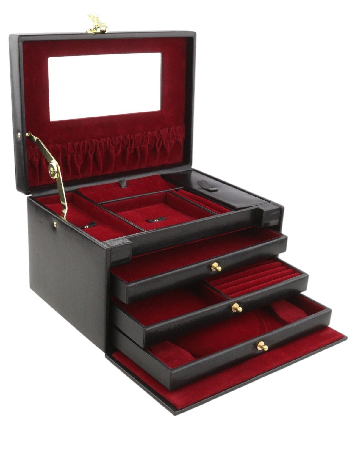 TIME RESISTANCE The Portrait Women Jewelry Box Black Vachetta Leather RRP285