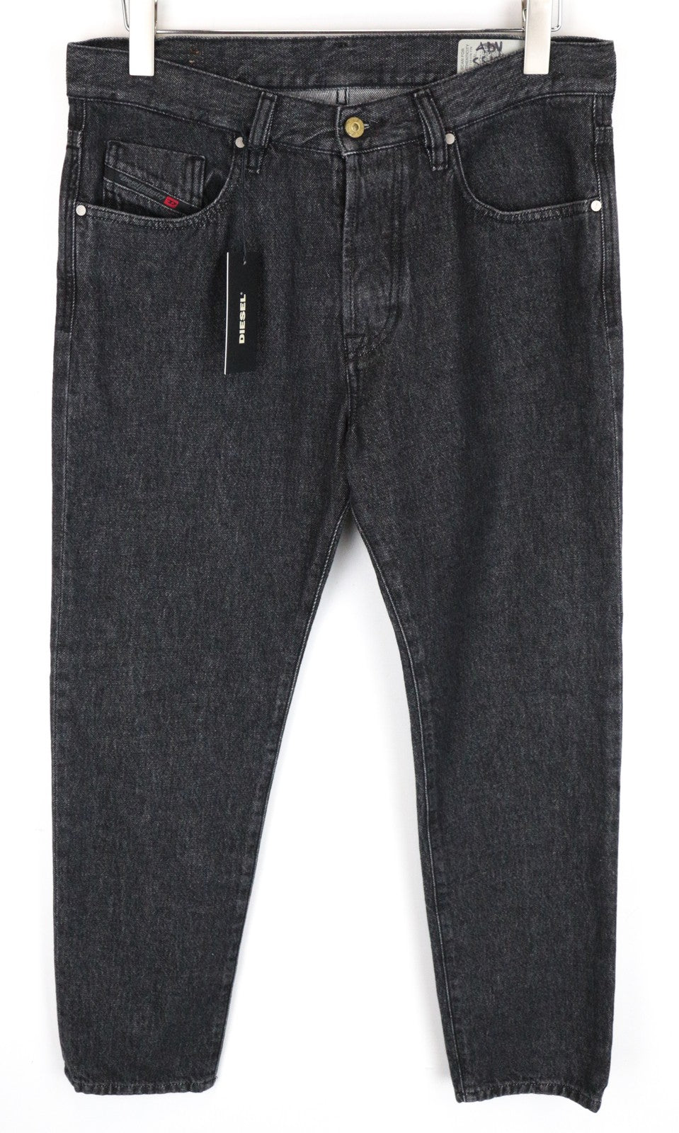 DIESEL Mharky 089AS Men Jeans W32/L32 Grey Pure Cotton Slim Skinny Fit Denim