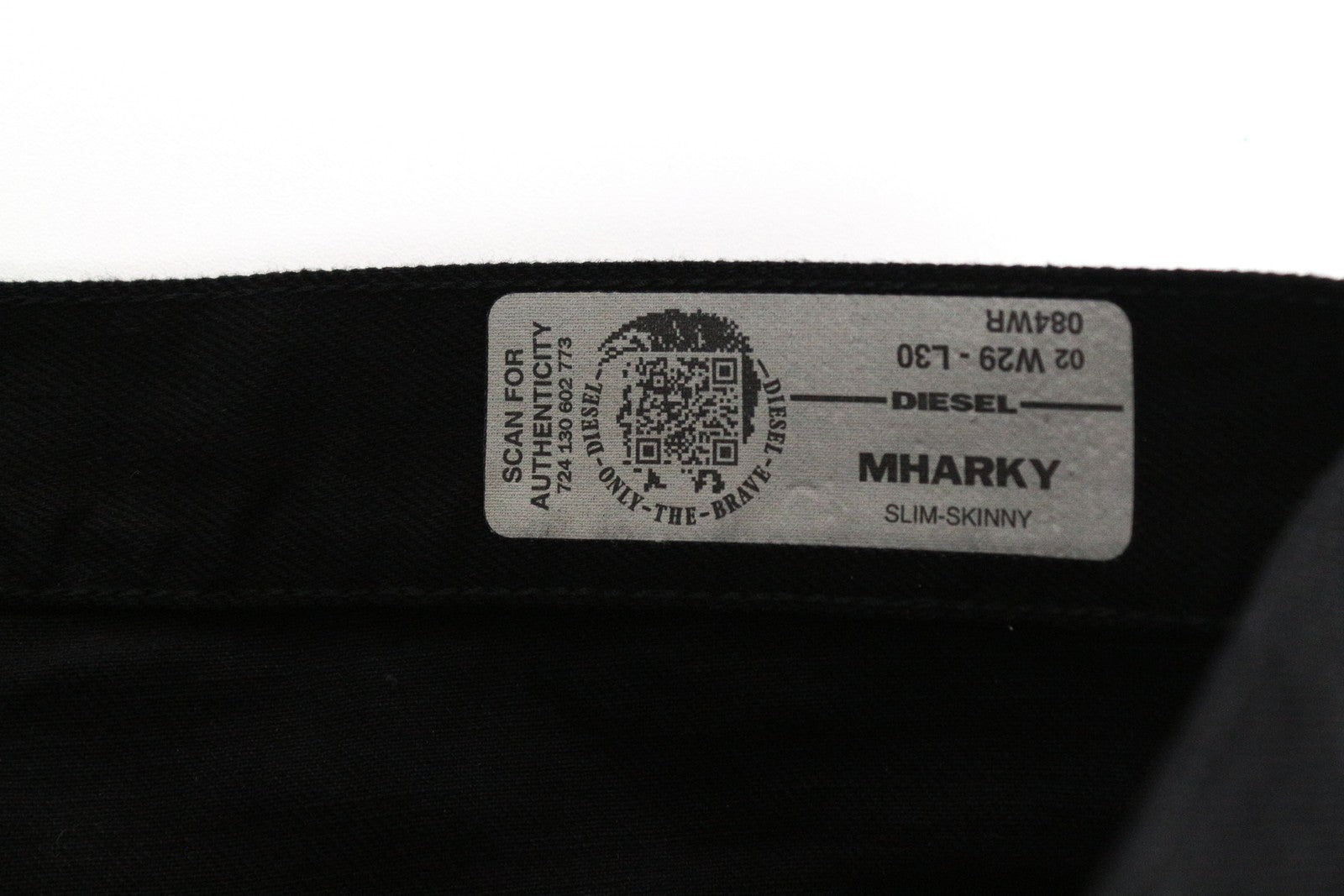 DIESEL Mharky 084WR Men Jeans W29/L30 Black Ripped Denim Cotton Slim Skinny