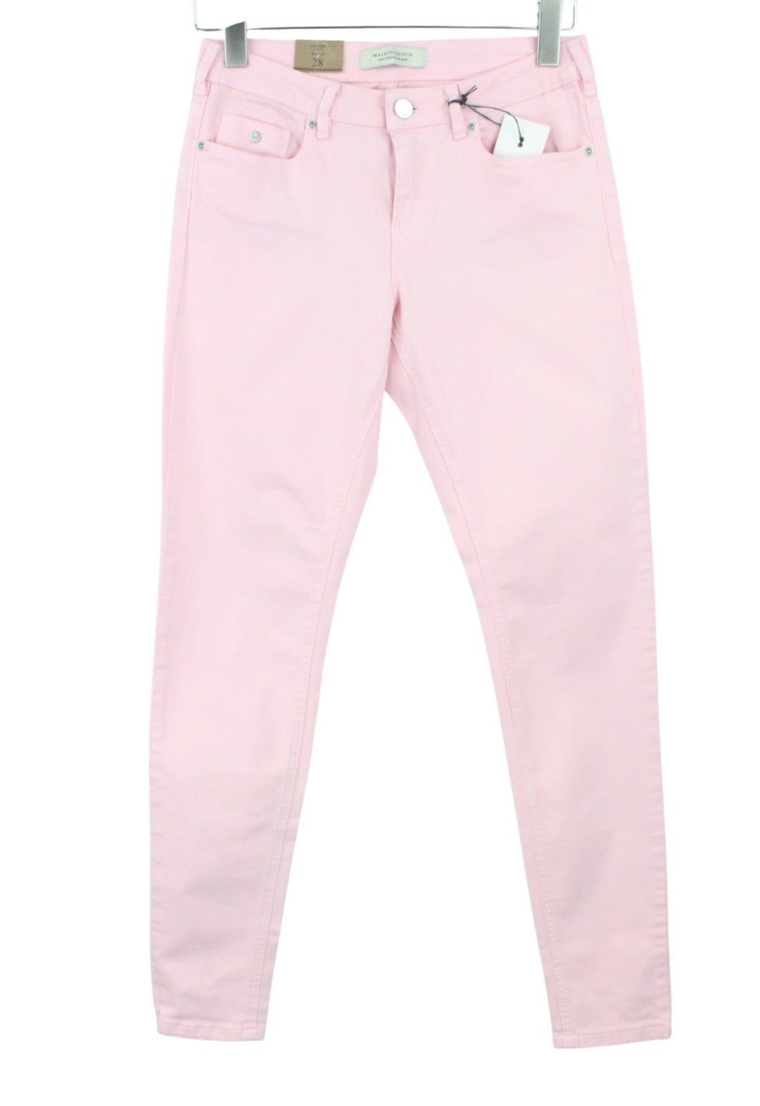 MAISON SCOTCH La Bohemienne Women Jeans W28 Mid-Rise Skinny Fit Pink Denim
