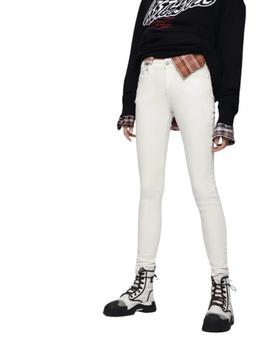 DIESEL Slandy 086AD Women Jeans W26/L34 Super Slim-Skinny Fit Stretch White