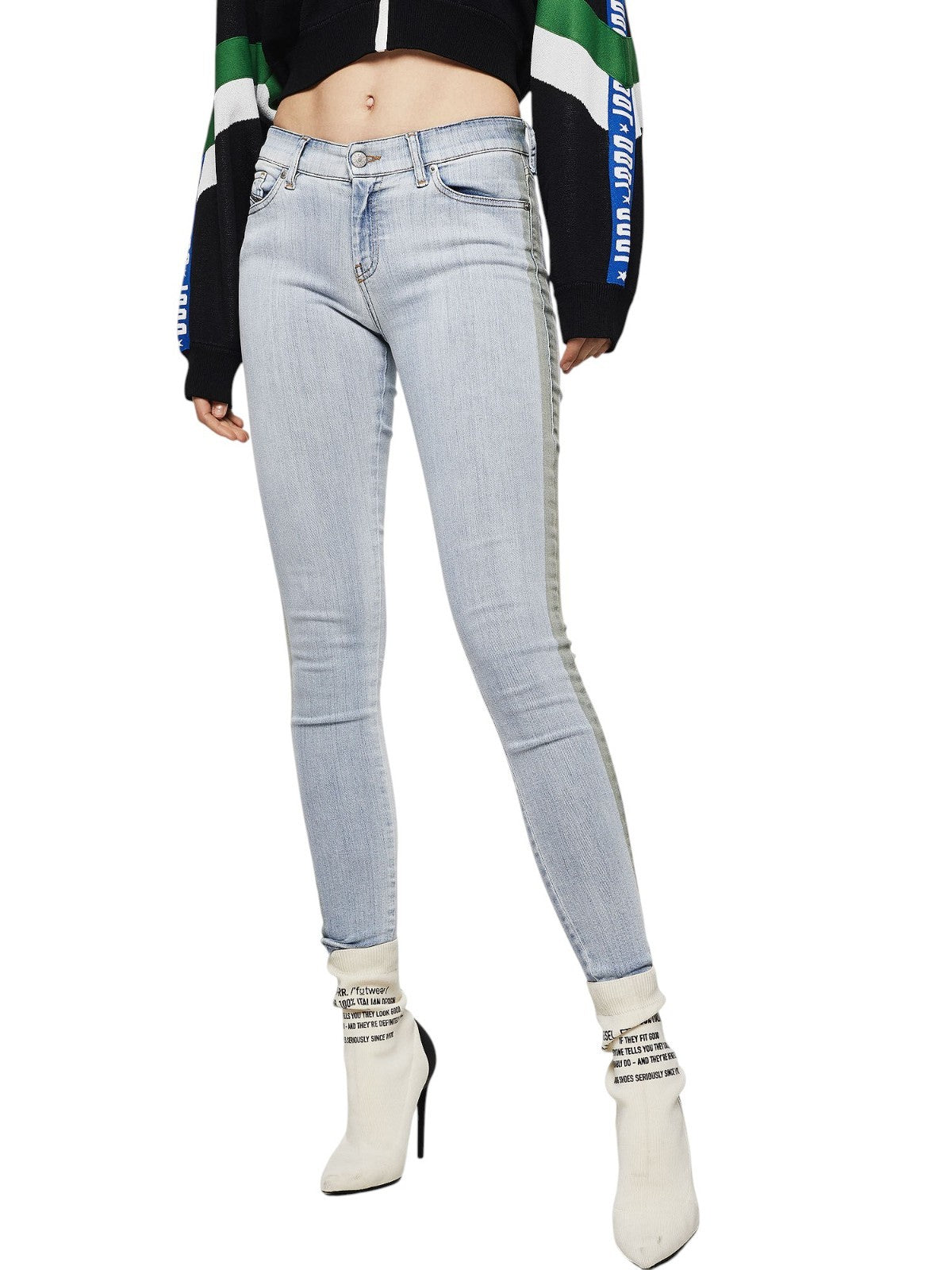 DIESEL Slandy-SP1 0090E Women Jeans W27/L30 Blue Stretch Super Slim-Skinny Fit