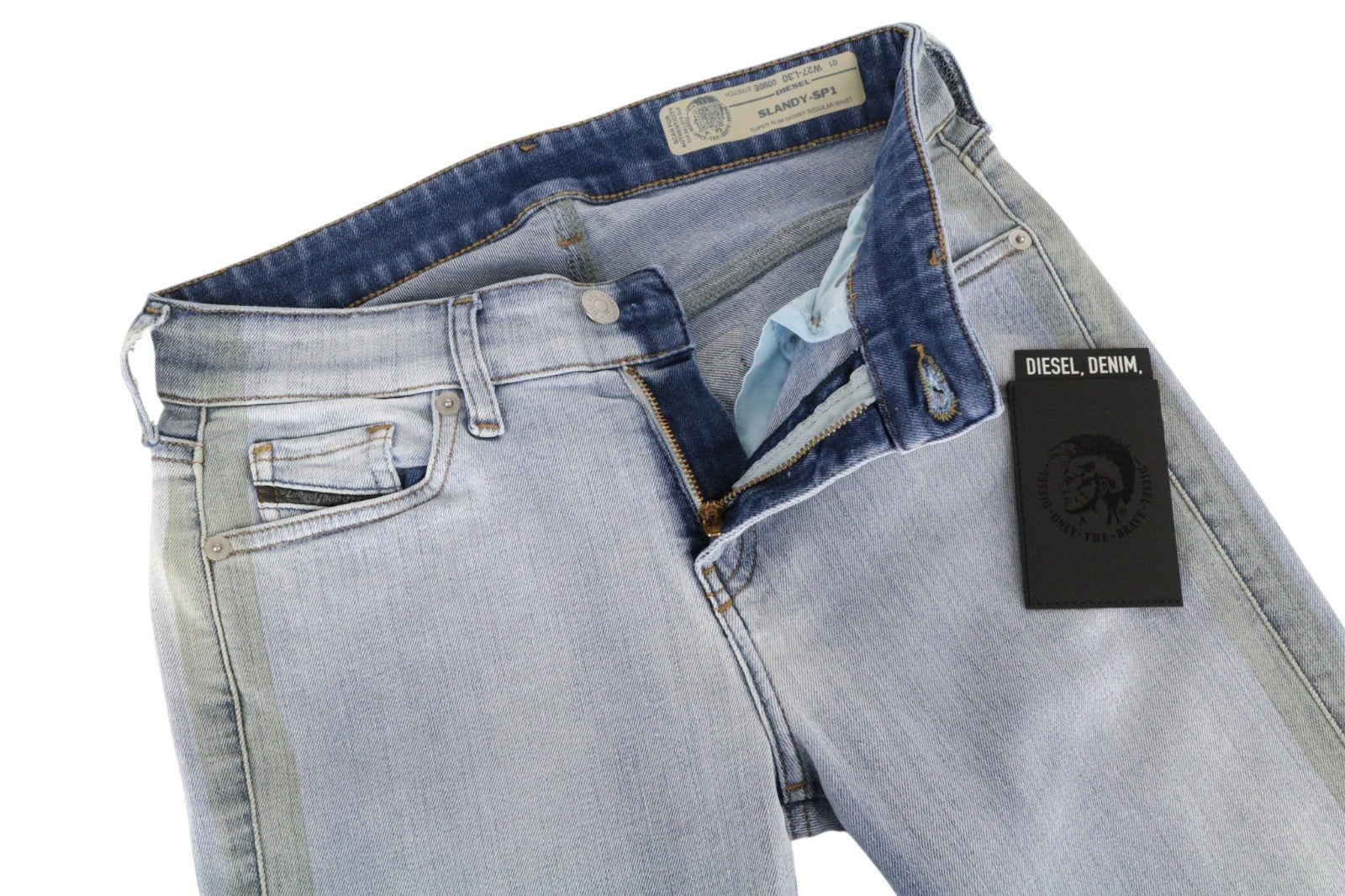 DIESEL Slandy-SP1 0090E Women Jeans W27/L30 Blue Stretch Super Slim-Skinny Fit